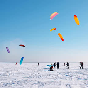 Snowkiting in Lipno